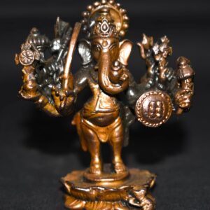 Lord Ganesha (Veera Ganapati) Idol In Pure Solid Copper - 2.5 inches