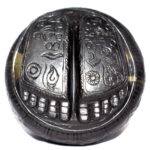 Vishnu Charan Paduka on Natural Golden Shaligram