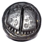 Vishnu Charan Paduka on Natural Golden Shaligram