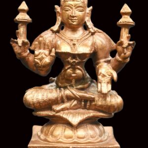 Goddess Laxmi - Vidya Lakshmi In Pure Solid Copper - 4 Inches