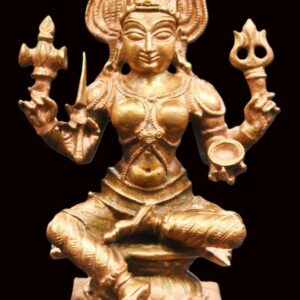 Goddess Bhairavi Idol in Pure Solid Copper - 5 inches