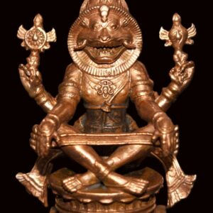 Yoga Narsimha Idol In Pure Solid Copper - 3 inches