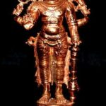 Lord Vishnu Idol In Pure Solid Copper - 5.5 Inches