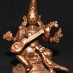 Goddess Saraswati Idol In Copper - 1.50 inches