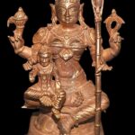 Goddess Lalitha Tripura Sundari - RajaRajeshwari Idol In Pure Solid Copper - 4.5 inches
