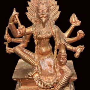 Atharvana Bhadrakali - Pratyangira devi - Narasimhi in Pure Solid Copper - 8 inches